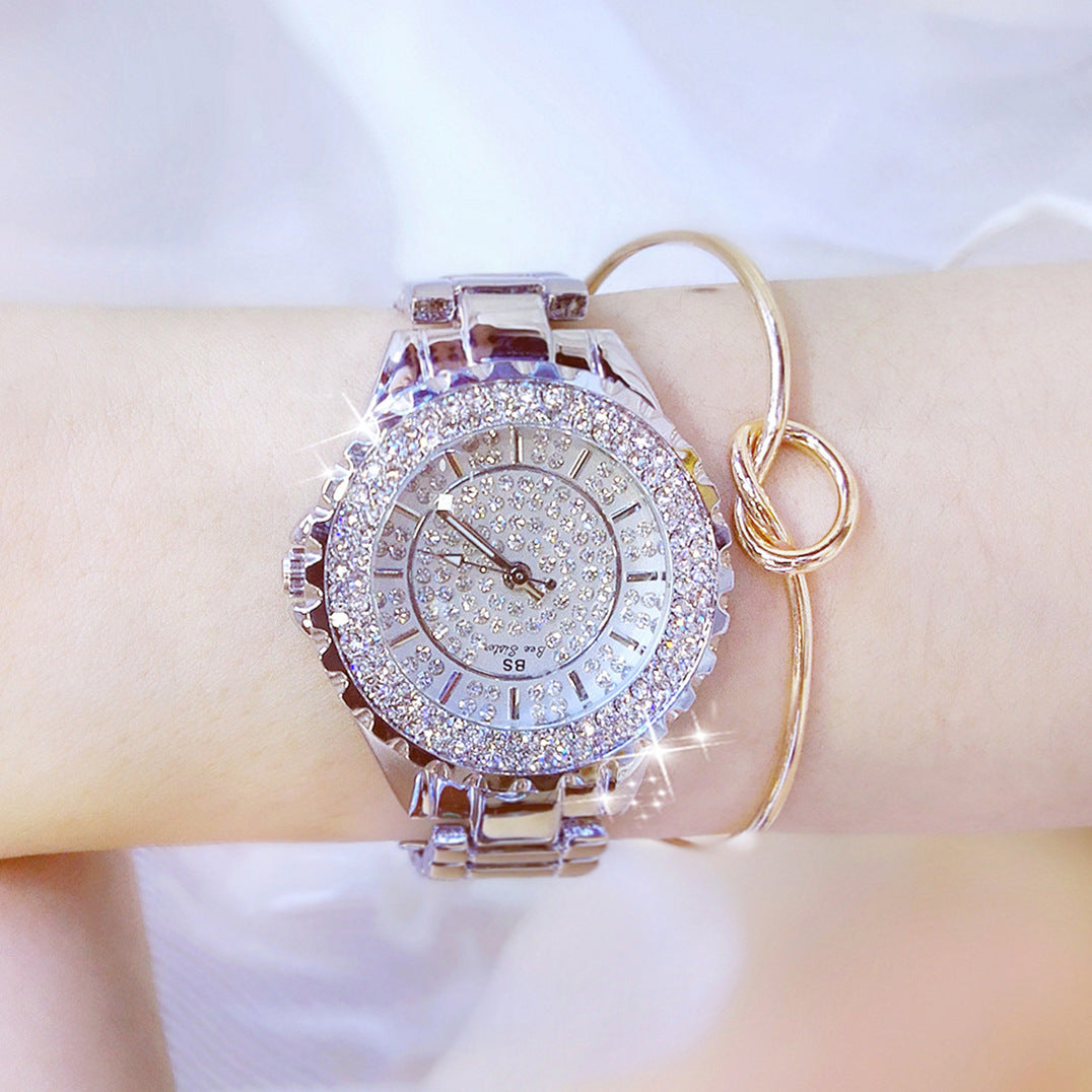 Hot full brick automatic non-mechanical waterproof and starry ladies fashion watch