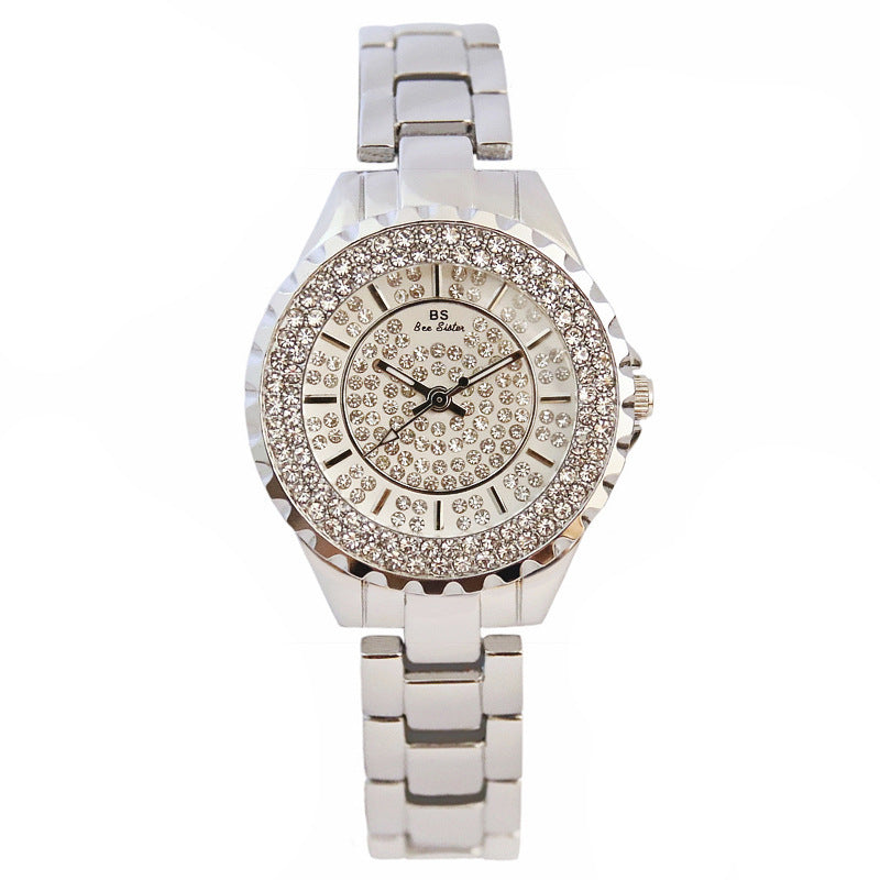 Hot full brick automatic non-mechanical waterproof and starry ladies fashion watch