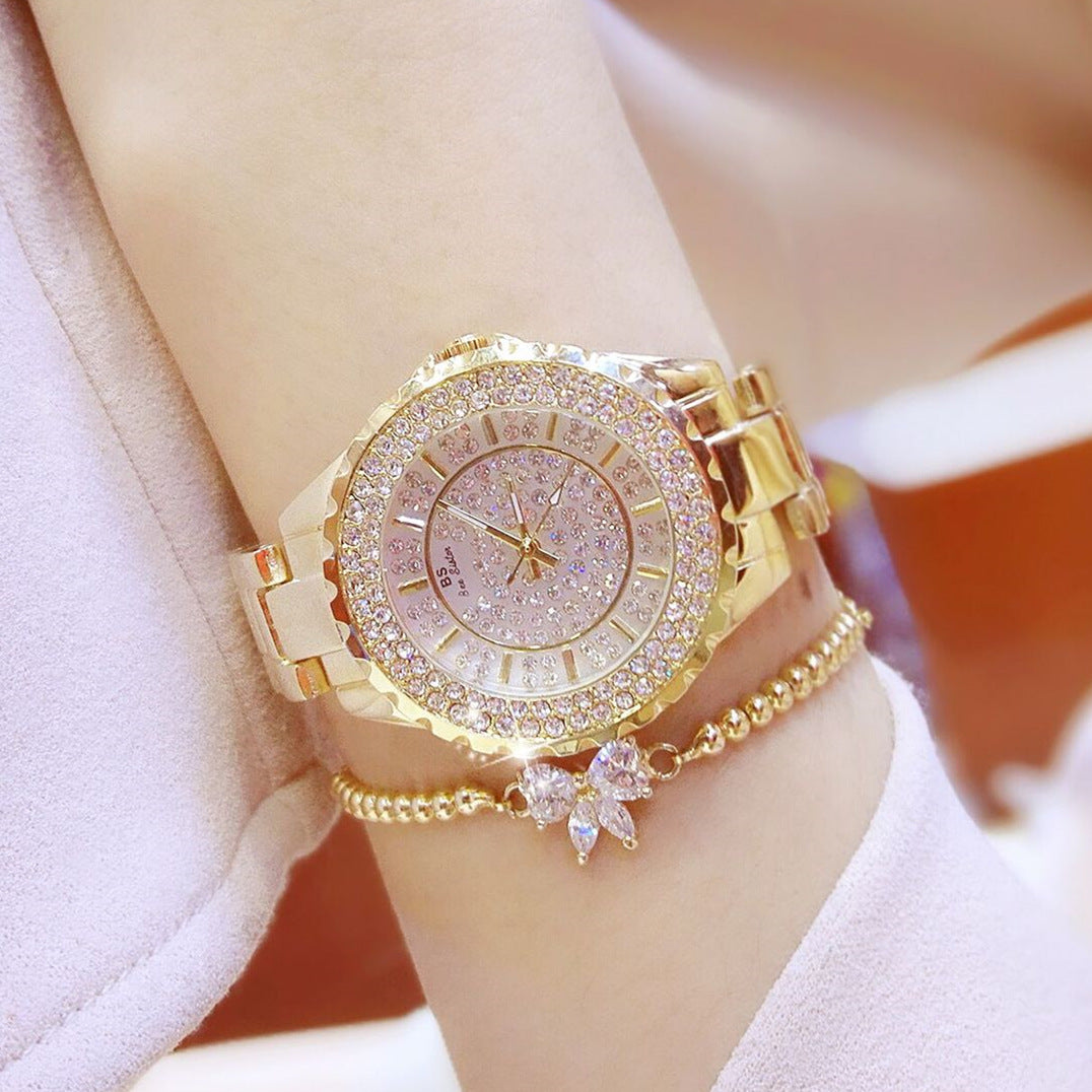 Hot full brick automatic non-mechanical waterproof and starry ladies fashion watch