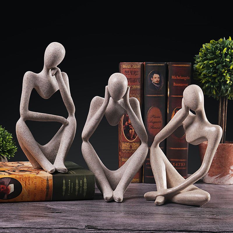 European-style Character Creative Sculpture Thinker Decoration For Cabinet, Model Room, Home Study, Living Room