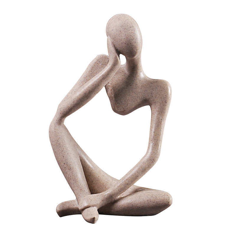 European-style Character Creative Sculpture Thinker Decoration For Cabinet, Model Room, Home Study, Living Room