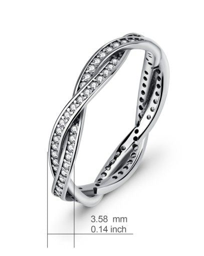 Diamond-encrusted 925 Silver Jewelry Ring