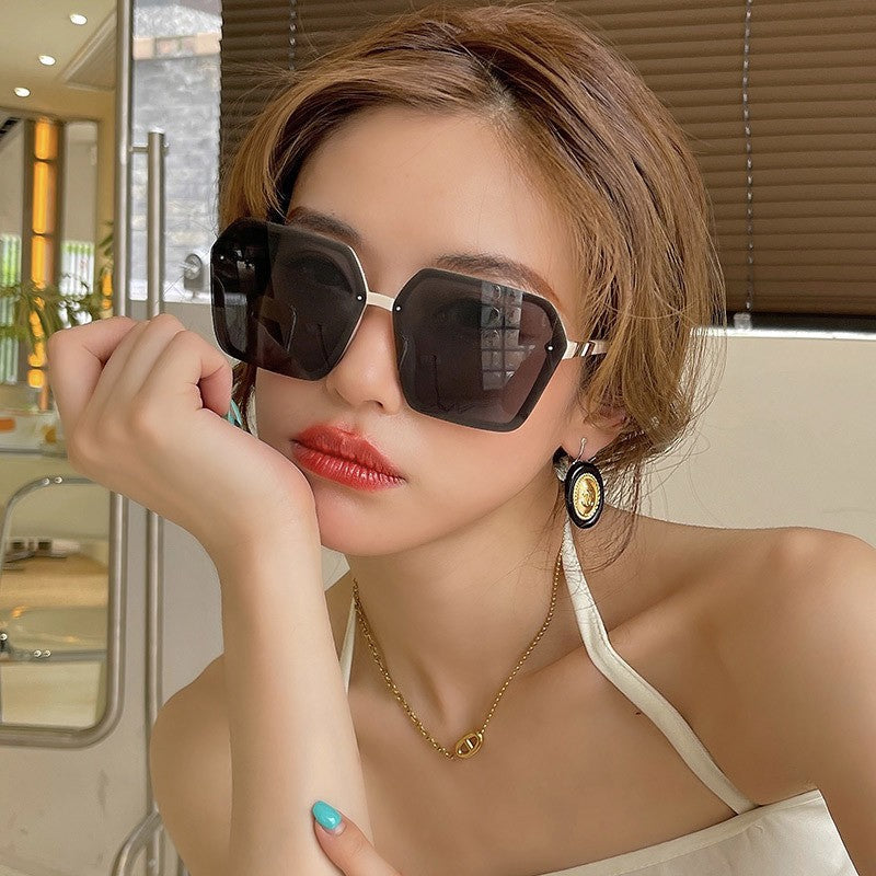 Korean-style Irregular Box Sunglasses Women Internet-famous Slim-fit Polygon Trendy Atmospheric