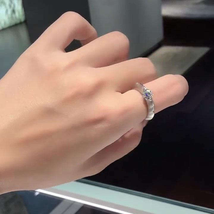 S925 Sterling Silver Niche Design Shining Universe Star Rotatable Diamond Ring High-grade Light Luxury Single Diamond Ring