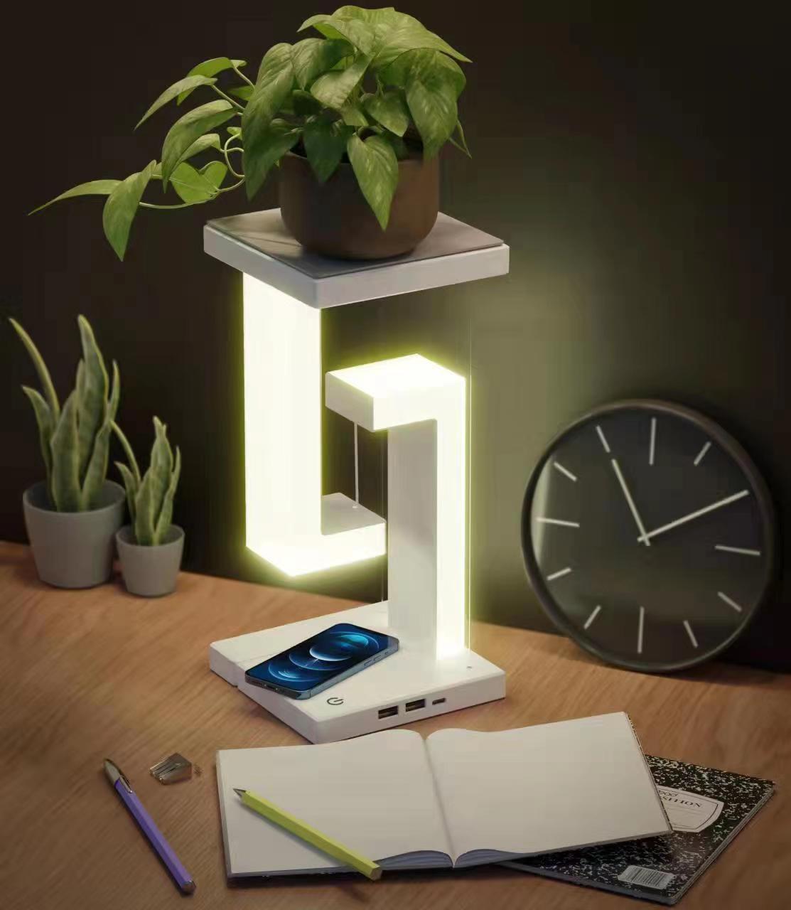 Suspension Anti-gravity Wireless Charging Table LED Lamp With Mobile Phone Wireless Charging Function