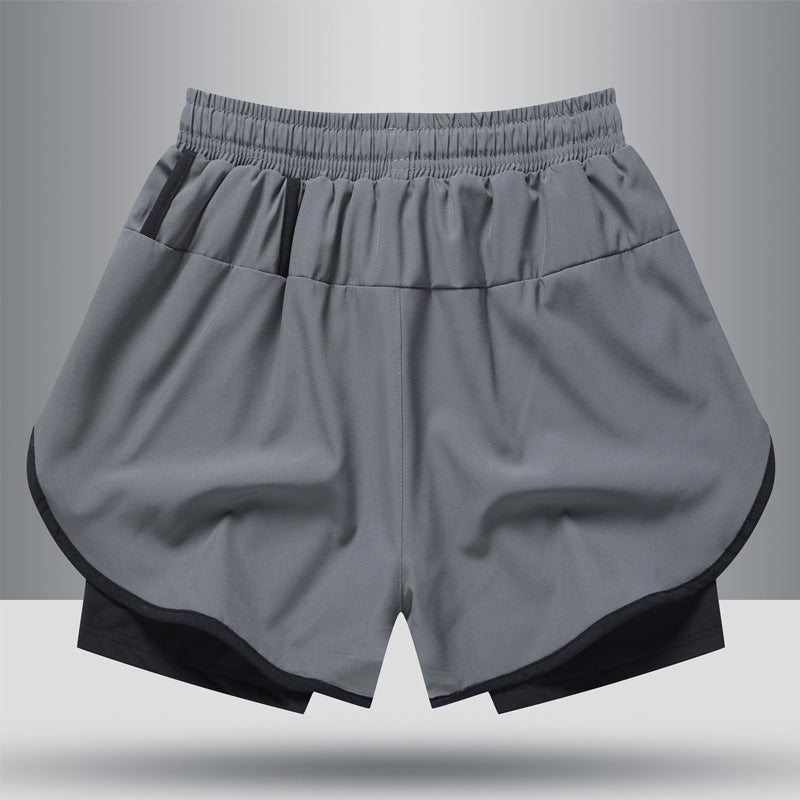 Quick-drying, Sweat-absorbing Lined Anti-lighting Sports Fitness Shorts For Men