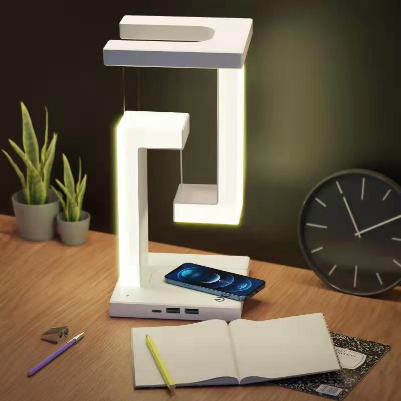 Suspension Anti-gravity Wireless Charging Table LED Lamp With Mobile Phone Wireless Charging Function