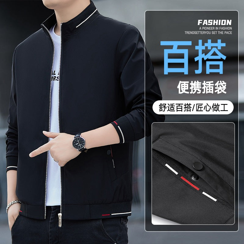 Spring New Young And Middle-aged Business Casual Plus Size Commuter Jacket For Men