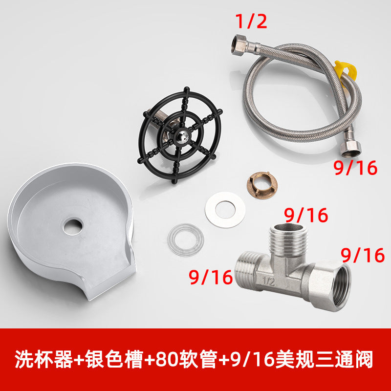 Glass Washer Nozzle Small Sink Stainless Steel Faucet Household Automatic High-pressure Glass Washer