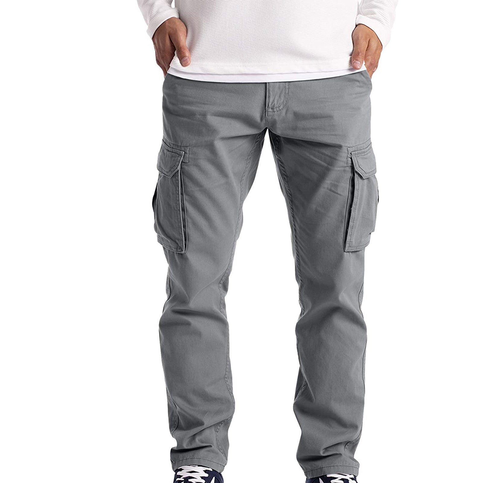 Multi-pocket Straight Casual Trousers For Men