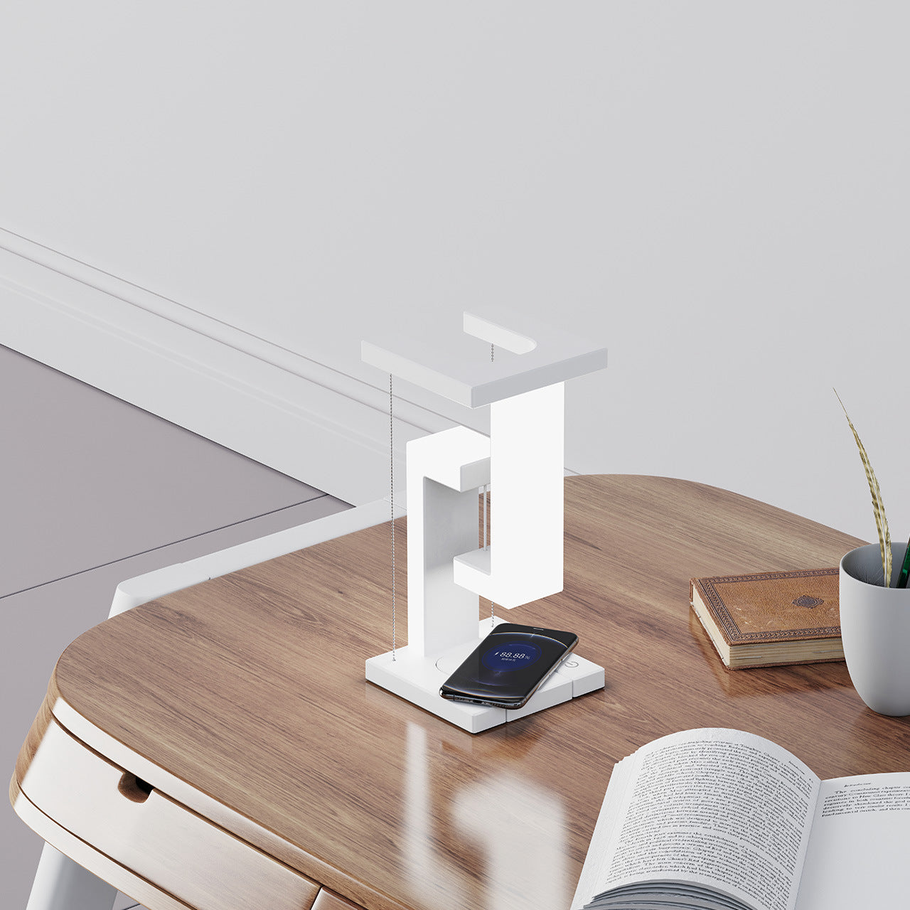 Suspension Anti-gravity Wireless Charging Table LED Lamp With Mobile Phone Wireless Charging Function