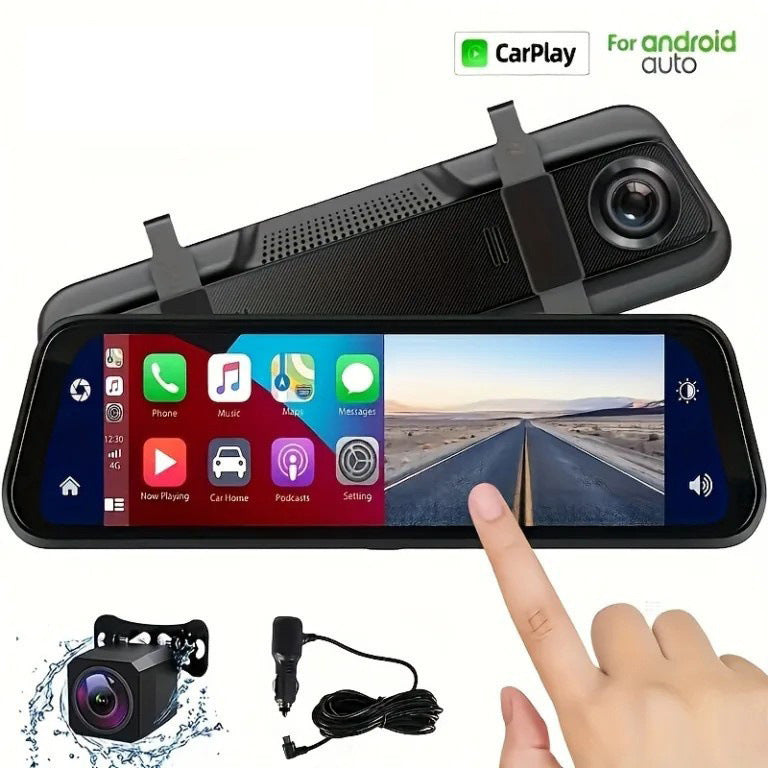 9.66 Inch Driving Recorder Front And Rear Dual Recording Wireless Connection CarplayAuto HD Portable Car Navigation