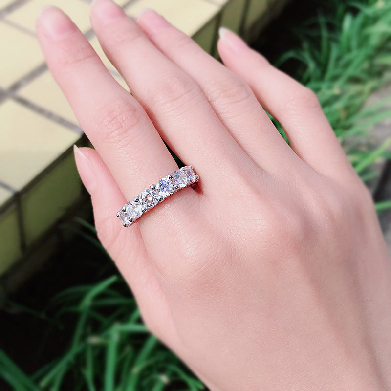 925 Silver High Carbon Diamond Ring