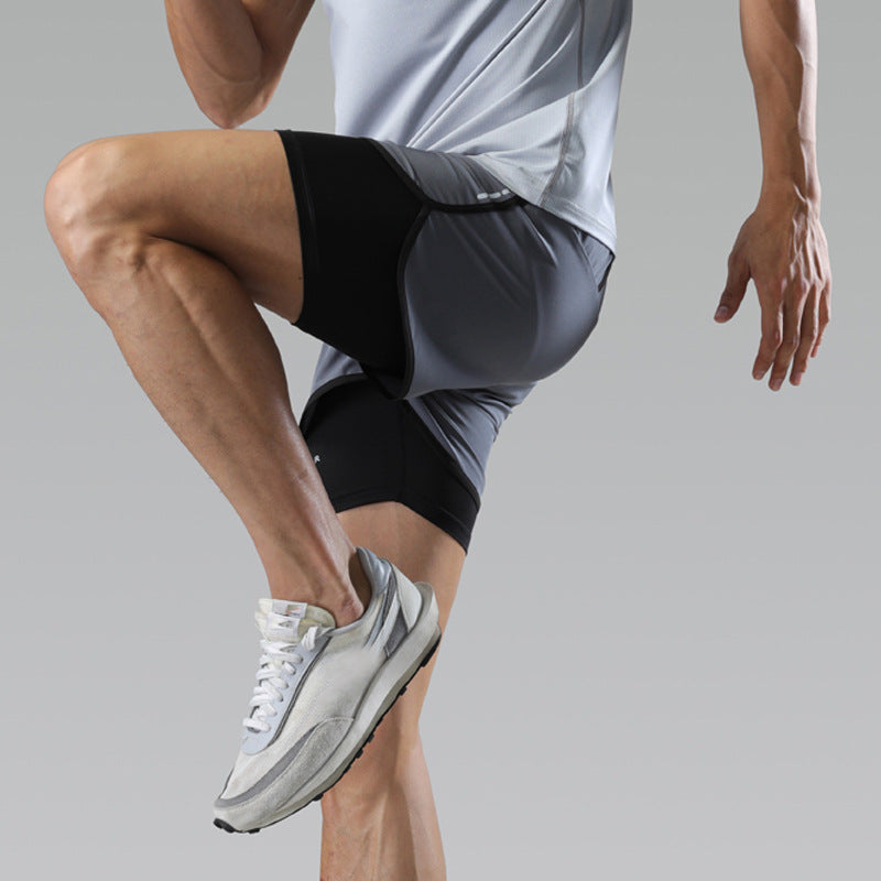 Quick-drying, Sweat-absorbing Lined Anti-lighting Sports Fitness Shorts For Men