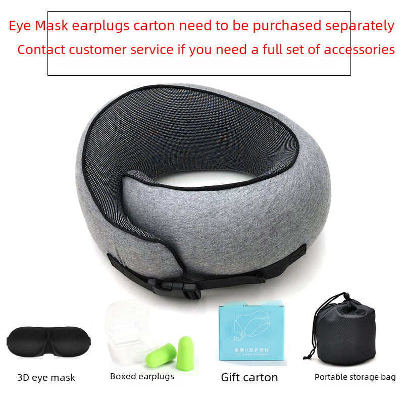 Memory Foam U-shaped Cervical Neck Nap Pillow For Travel, Aircraft Travel