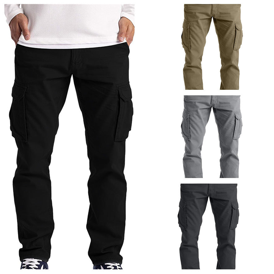 Multi-pocket Straight Casual Trousers For Men