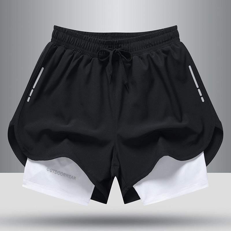 Quick-drying, Sweat-absorbing Lined Anti-lighting Sports Fitness Shorts For Men