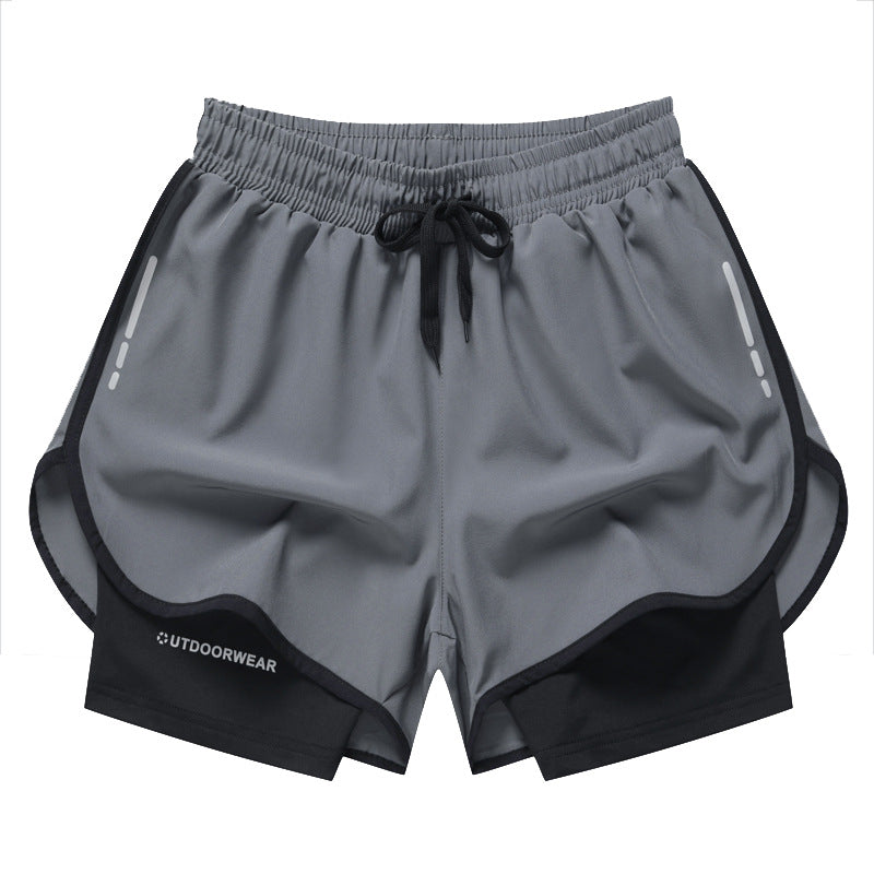 Quick-drying, Sweat-absorbing Lined Anti-lighting Sports Fitness Shorts For Men