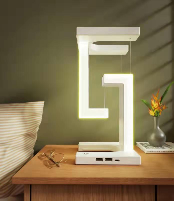 Suspension Anti-gravity Wireless Charging Table LED Lamp With Mobile Phone Wireless Charging Function