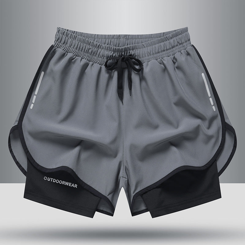 Quick-drying, Sweat-absorbing Lined Anti-lighting Sports Fitness Shorts For Men