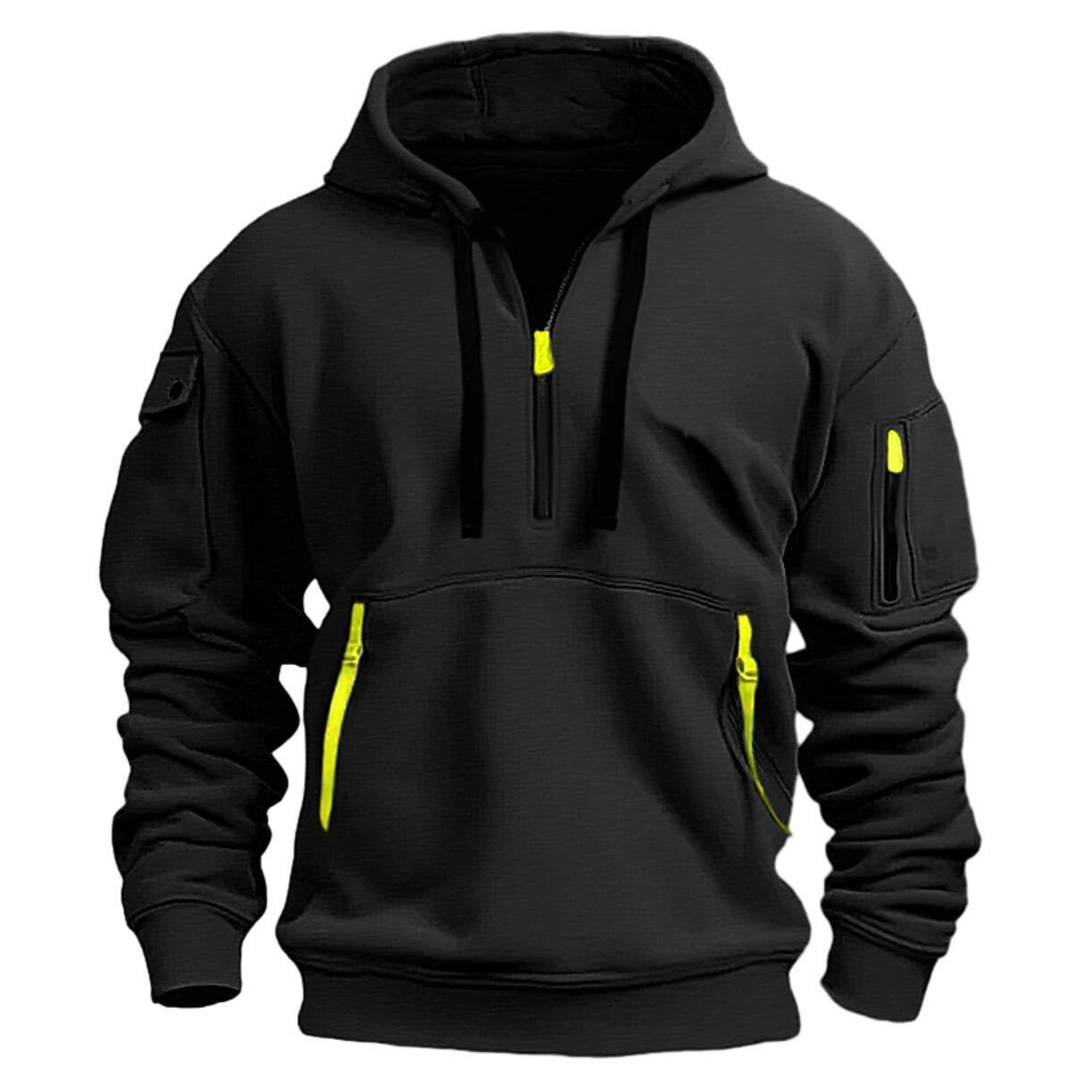 Hooded Pullover Zipper Multi-Flap Pocket Sports And Leisure Sweatshirt/Jacket For Men