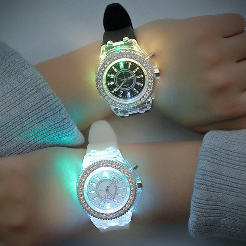 Creative Led Harajuku Silicone Fashion Trend Male and Female Students Couple Jelly Watches